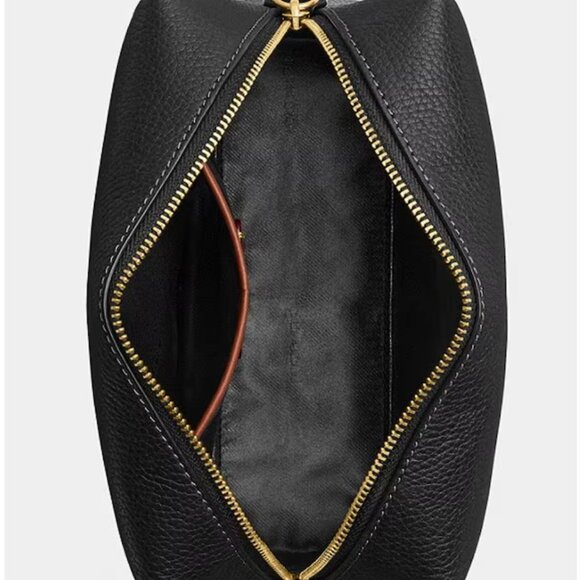 NWT Coach Essential Cosmetic Pouch/Bag/Case in Black Pebble Leather - Picture 13 of 16